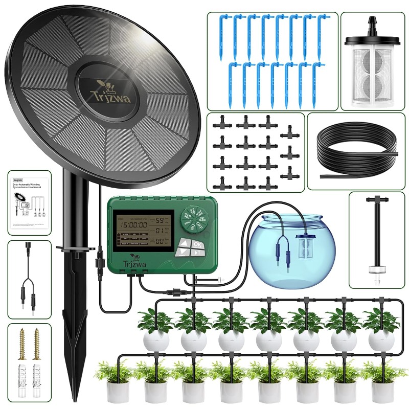 معدات الري بالطاقة الشمسية طقم - مراجعة Automatic Plant Waterer وسعره